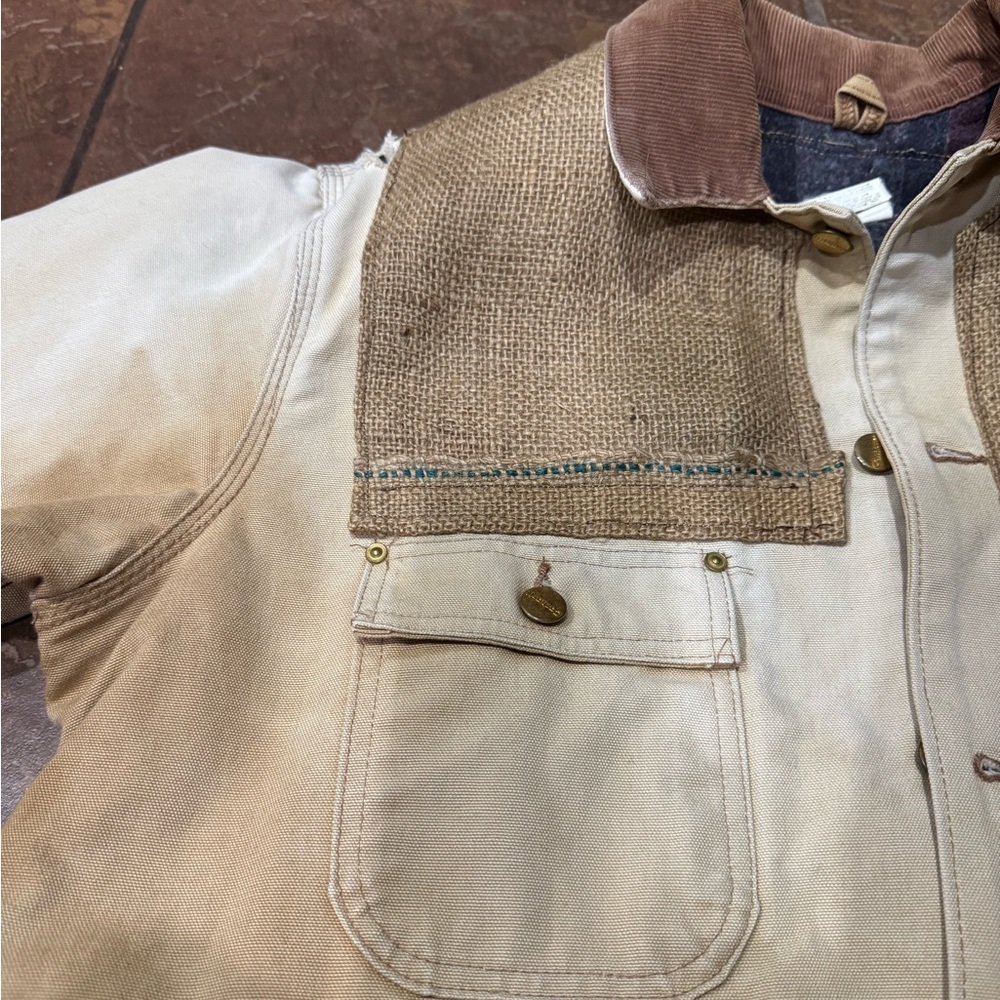 Vintage Carhartt upcycled with burlap coffee sack - Picture 4 of 11